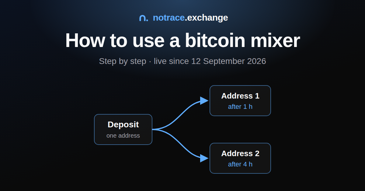 One deposit leaves as two transfers, to two addresses, each after its own delay