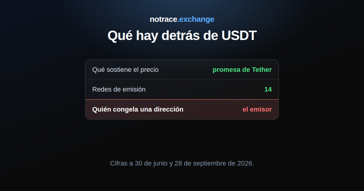 Un token USDT y tres preguntas sobre él: qué sostiene el precio, en cuántas redes existe y quién puede congelar una dirección